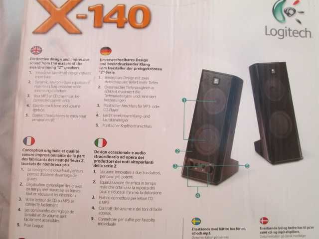 Logitech X-140 2.0 нови жични активни тонколони.