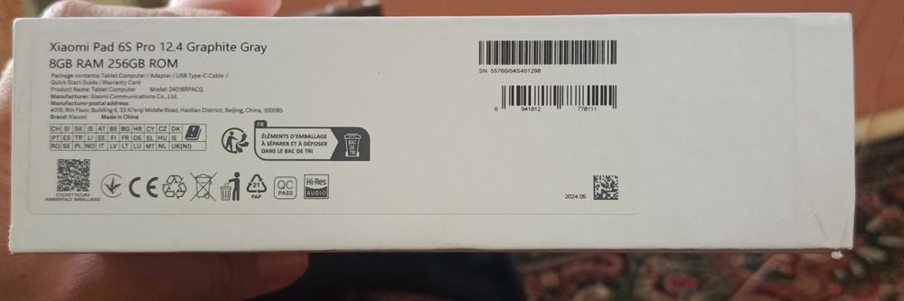 Hiaomi pad 6s Pro 12.4 144 Hz