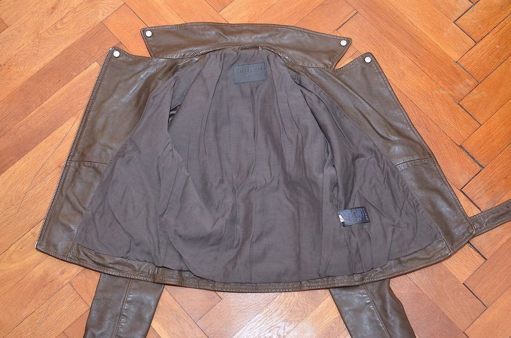 AllSaints Balfern Дамско Кожено яке Естествена Овча Кожа Кафяво XS