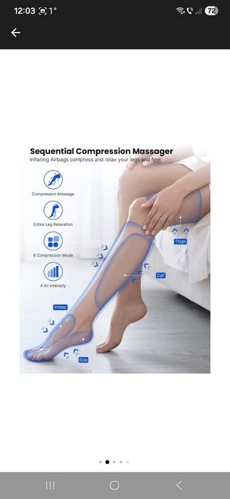 Aparat de masaj picioare Renpho ALM070, 6 moduri, 4 intensitati