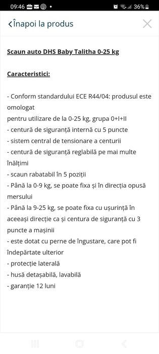 Scaun auto DHS Talitha