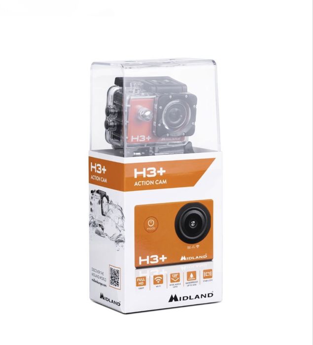 Екшън камера Midland H3+ Action Cam – Full HD Wi-Fi водоустойчива ново