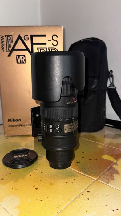 Обектив Nikon AF-S VR 70-200mm f/2.8G IF-ED – професионален телеобектив + кутия, калъф, сенник