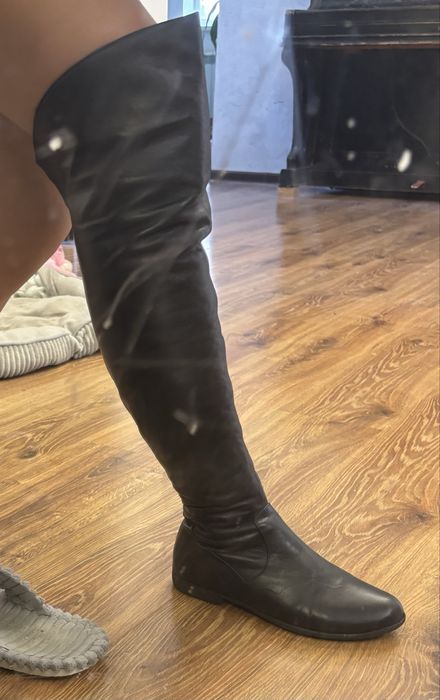 Ботфорты кожаные зимние