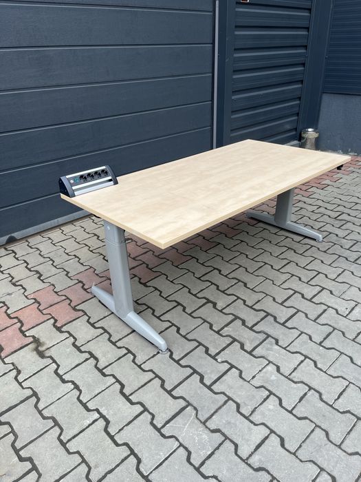 Birou reglabil pe înălțime cu manivelă – 160x80 cm – Foarte stabil