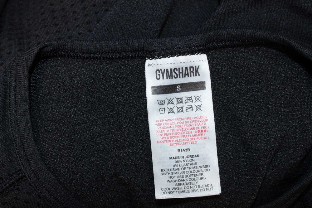 Gymshark дамска блуза сива безшевна дълъг ръкав за фитнес и спорт S