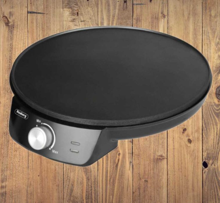 Уред за палачинки Rosberg, 1200W\30см., Терморегулатор, Черен