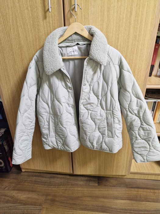 Geaca cu guler polo, vernil, L, Defacto