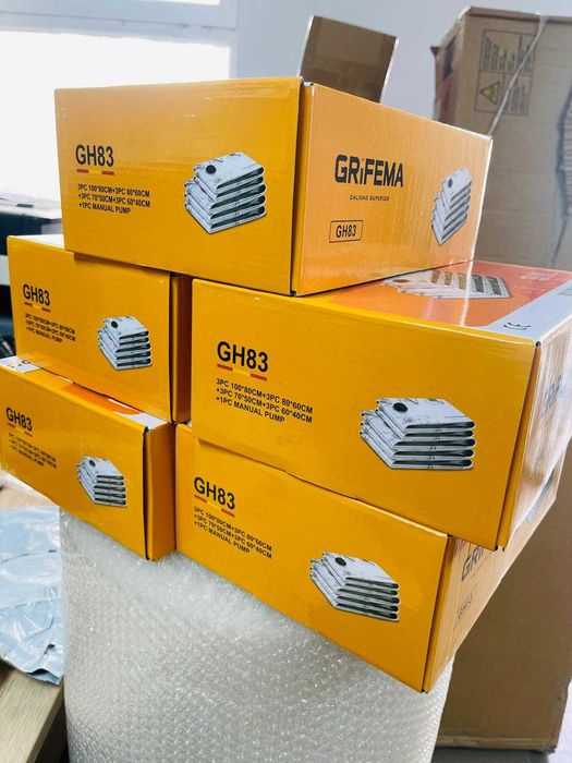 GRIFEMA GH83 Pungi de depozitare sub vid reutilizabile, 12 bucăți (3 x S/M/L/XL) cu pompă manuală