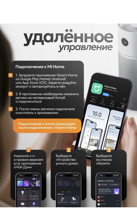 Очиститель. Xiaomi Elite 125 квадрат глобалная Havo tozalagich•