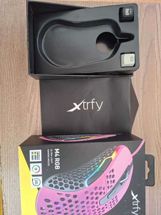 Геймърска мишка Xtrfy M4 Pink, RGB, Розов