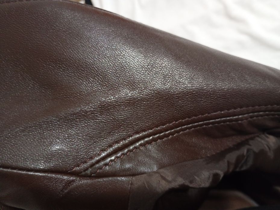 Sacou piele bărbați maro, din miel, mărimea 56 România, Primăvară-Toam