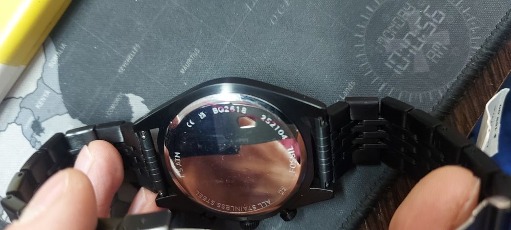 Vand Ceas FOSSIL wilkin NOU din otel inoxidabil Negru