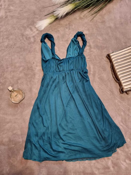 Rochita Miss Selfridge, rochie verde smarald, marimea 36