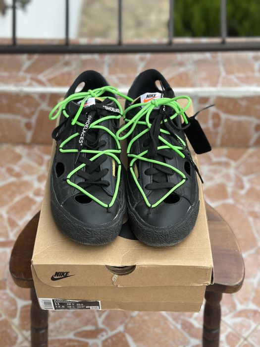 Nike Blazer Low Off-White Black Electro Green Оригинални! DH7863-001