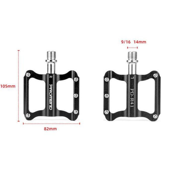 Ултра леки алуминиеви педали за велосипед PROMEND R41, Черни, 250гр.