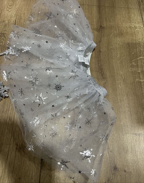 Set fusta si coronita argintiu fetite- NOU