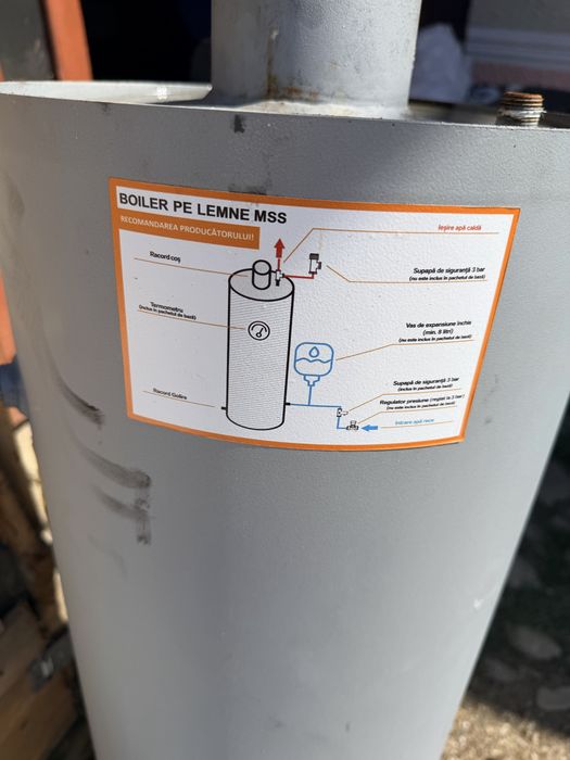 Boiler pe lemne de 90L