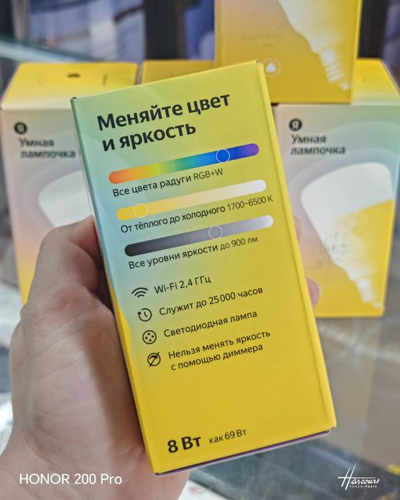 Яндекс Лампочка цветная Е27 цоколь RGB