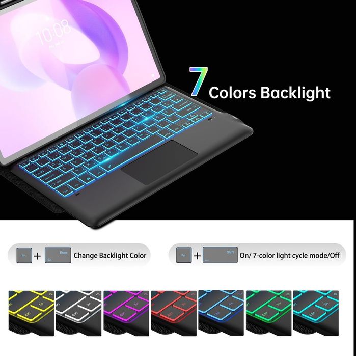 Husa cu tastatura iluminata pentru tableta Lenovo Idea Tab Pro 12.7"