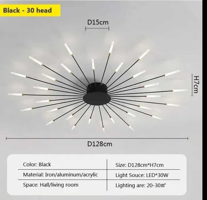 Модерна LED ЛЕД  фойерверки, цвете, скандинавска, полилеи (30 глави)