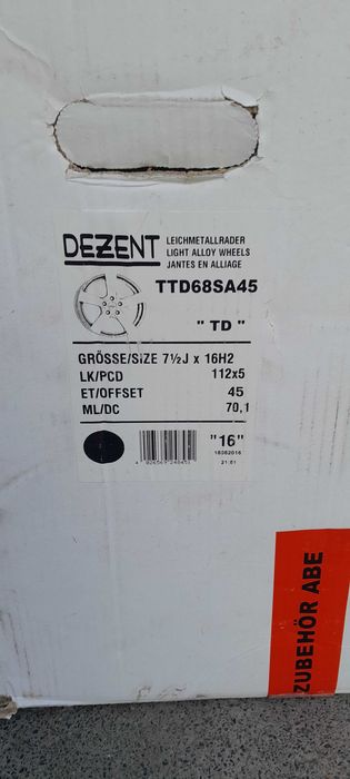 Немски алуминиеви джанти Dezent 16 цола (7,5Jx16H2)
