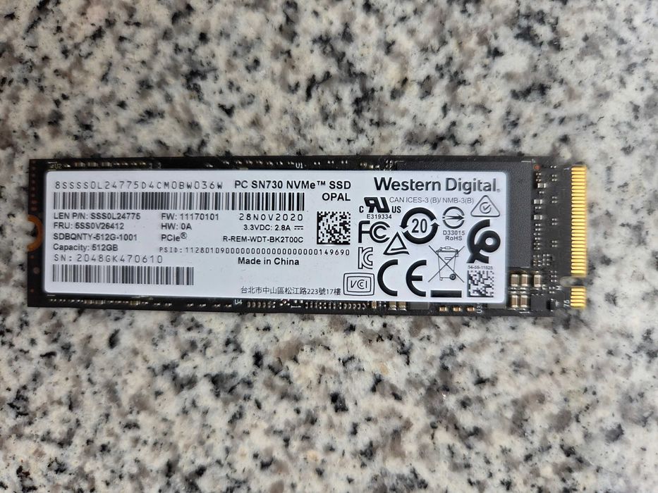 SSD Solid State Drive M.2 NVMe 512GB, Western Digital SN730 ca nou