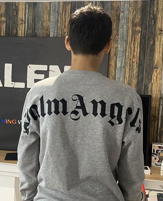 Bluză Long Sleeve Palm Angels Originală Gri