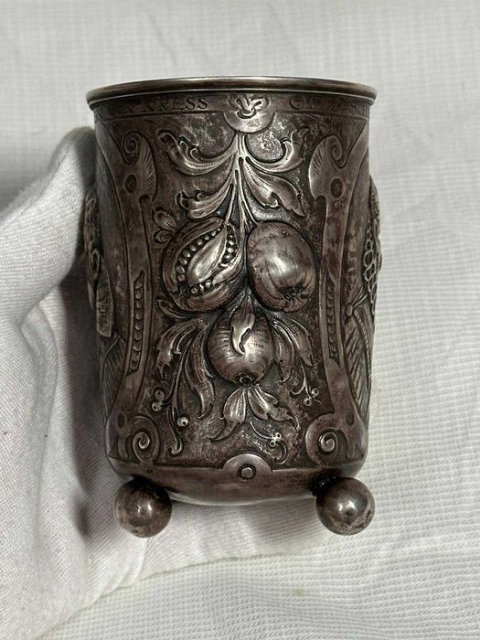 PAHAR ARGINT MASIV - Wallenstein & Tilly - Pocal - Hanau - Sec. XVII !