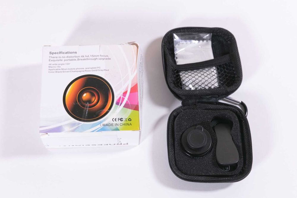 Комплект широкоъгълен и макро обектив за телефон/таблет