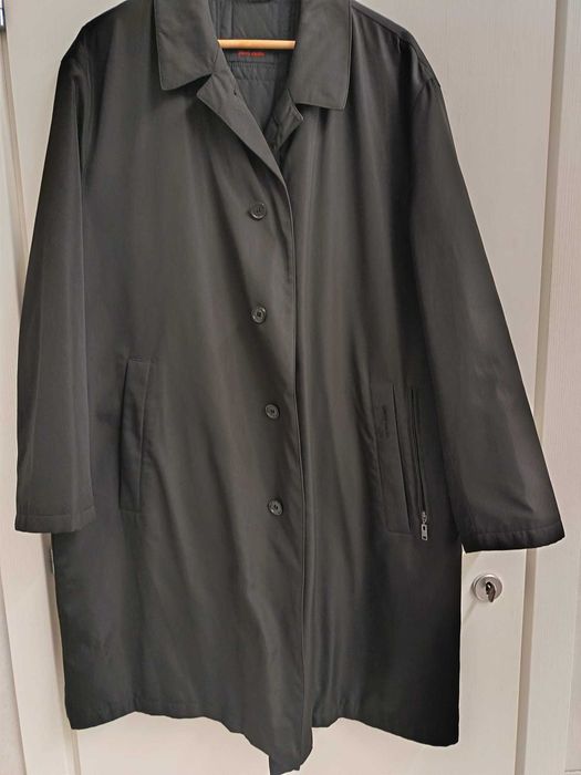 Geaca lunga office neagra Pierre Cardin marimea 56 / XXL