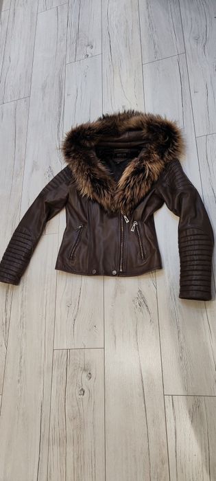 Кожено яке,естествена кожа, с качулка косъм, Patricia Pepe,Liu Jo,Avin