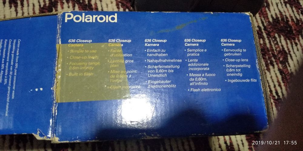 Продаю фотоаппарат палароид 636 без кассеты