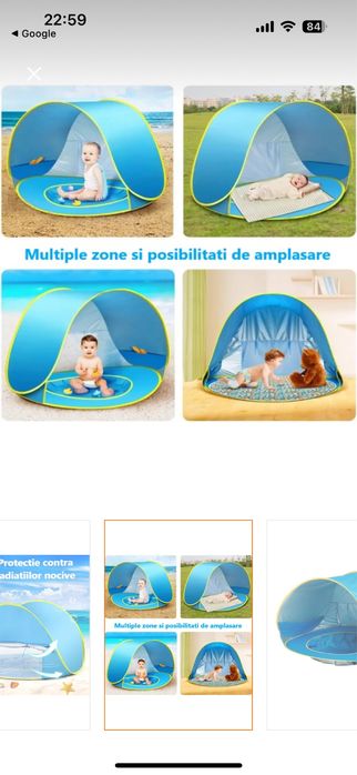 Cort/piscina bebelusi plaja cu protectie uv