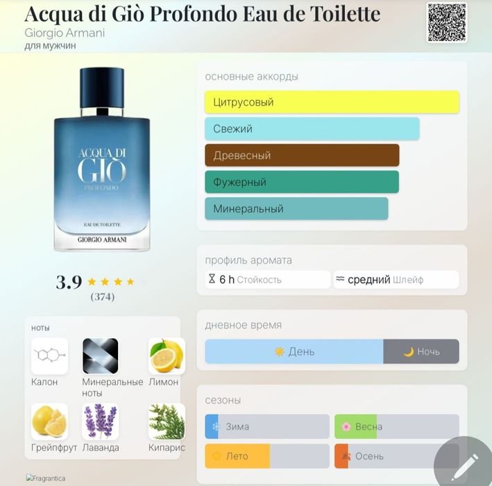 Giorgio armani acqua di gio profondo EDT