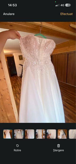 Rochie mireasa+voal+crinolina+sandale cadou