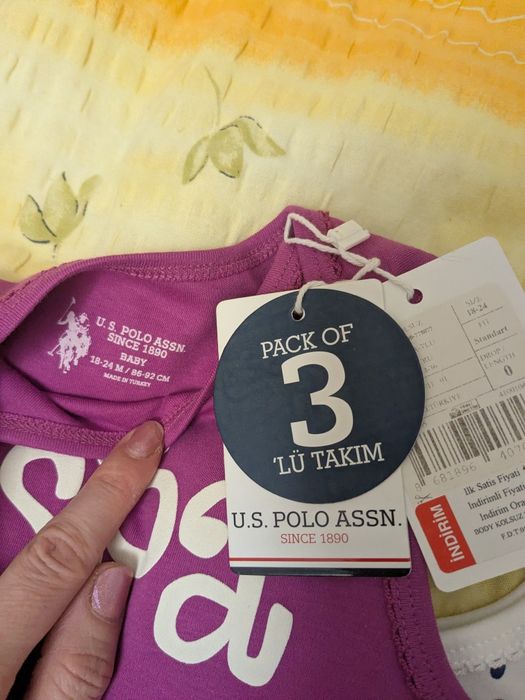 Set body U.S. Polo,mărimea 86-92, nou, cu eticheta