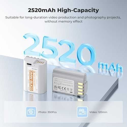 Нови DMW-BLK22 2 броя батерии USB-C 2520mAh Panasonic Lumix фотоапарат