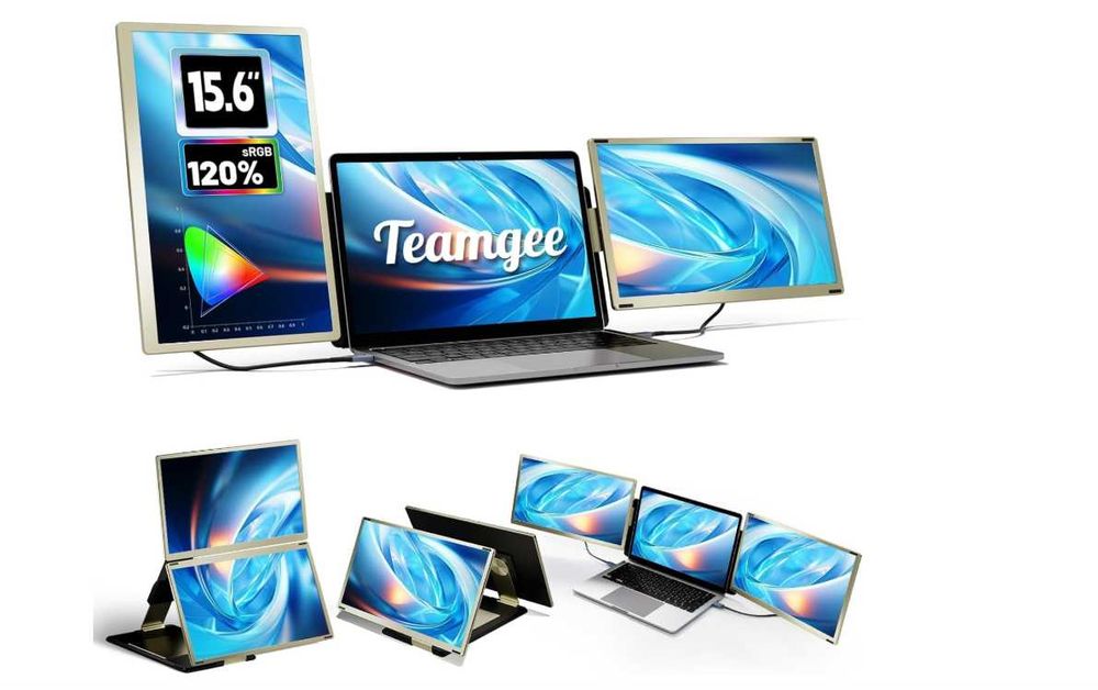 Monitor portabil laptop Teamgee S6 2x15,6" Mac Windows Domyfan Kefeya