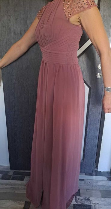 Дълга рокля, в цвят Пепел от рози