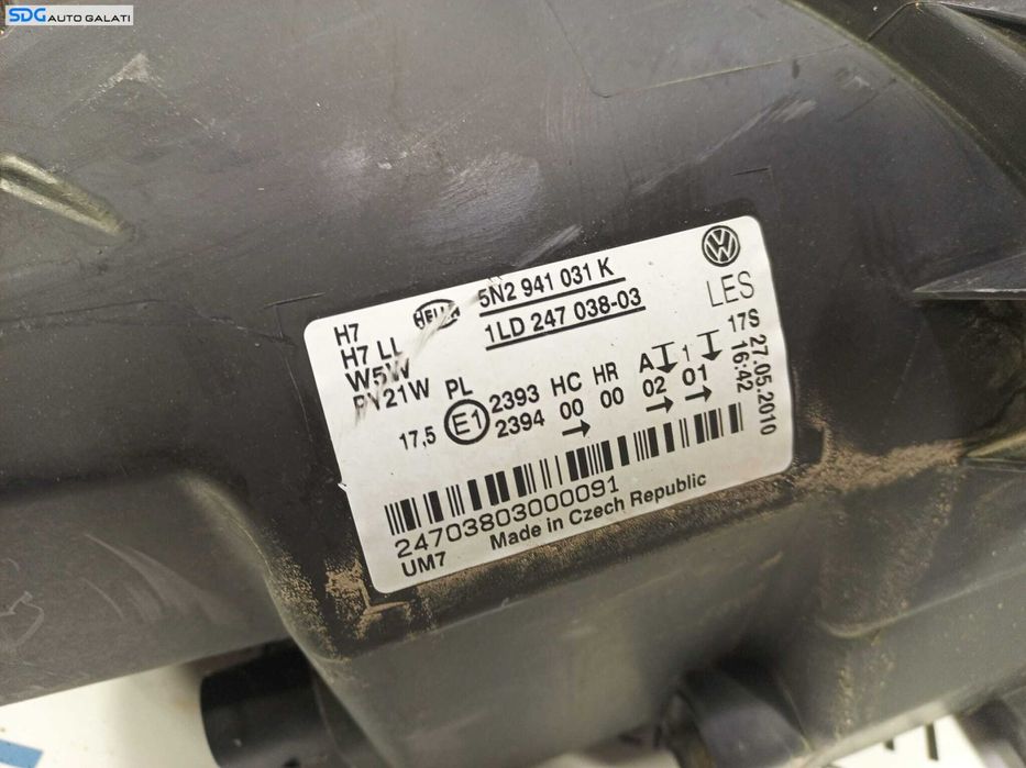 Far Stanga FARA Xenon Volkswagen Tiguan 2008 - 2011 Cod 5N2941031K [L1370]