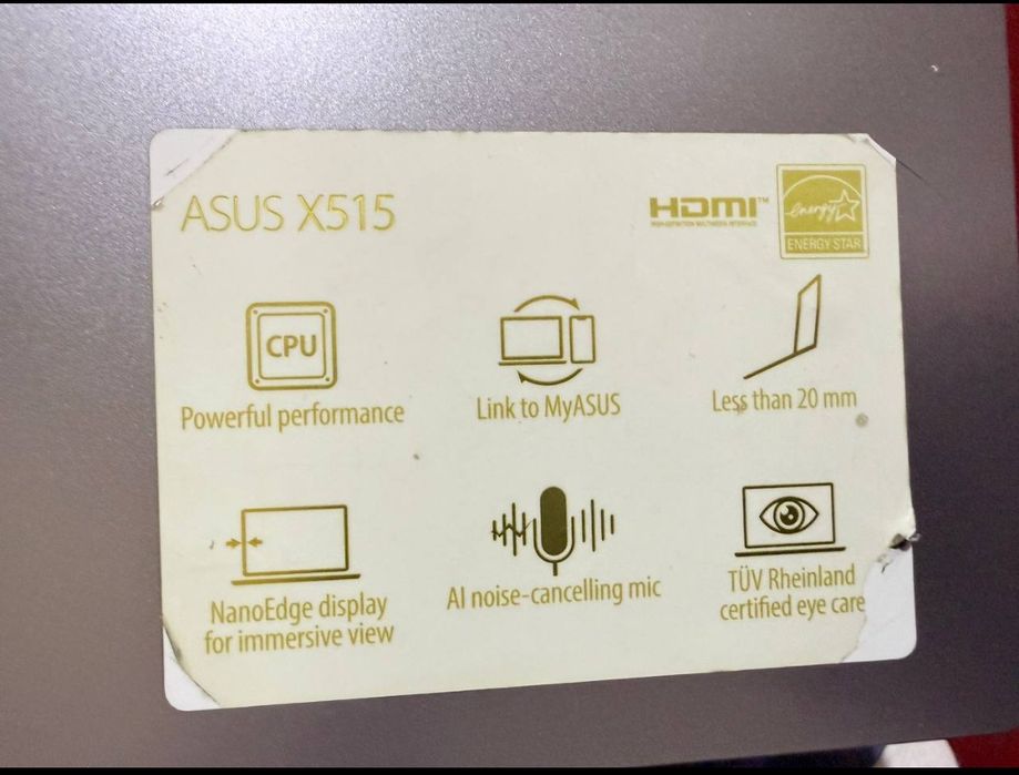 Продаю ноутбук ASUS модель,сенсор X515, i3 процессор ОЗУ 4 gb, в.к.128
