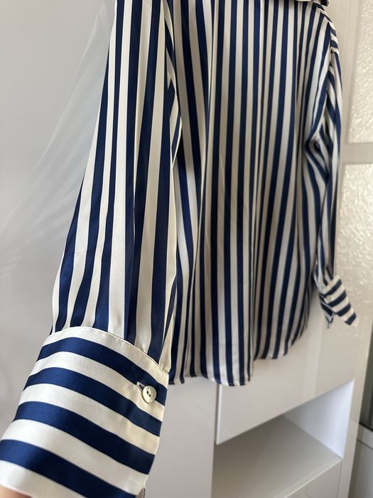 Риза Zara в бяло и синьо райе
