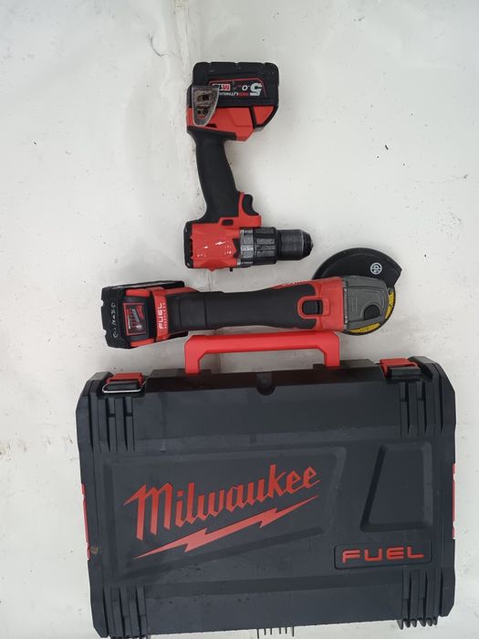 Set milwaukee flex fsag125x + filetanta fpd2 + 2 baterii 5 amperi