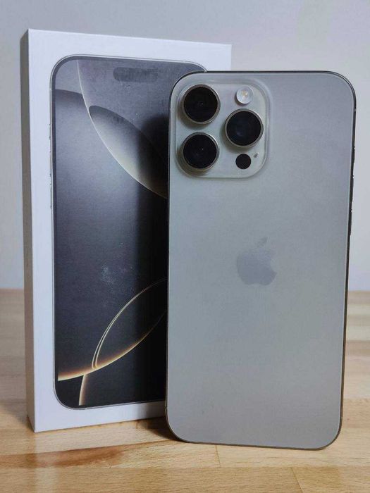 iPhone 16 Pro Max 512GB Impecabil - Baterie 100% (195 cicluri), Full Box, Nedesfăcut, Husă Spigen