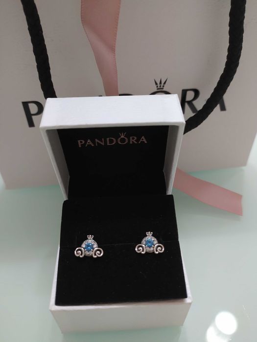 НОВО!Сребърни колиета и обеци PANDORA ALE S925 Пандора+ кутия