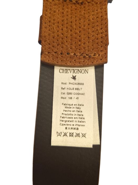 Нов мъжки оригинален колан CHEVIGNON (коняк / кафяв, размер 105/40)
