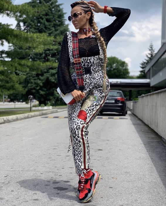 Панталон с висока талия и тиранти - гащеризон Джофра Djofra