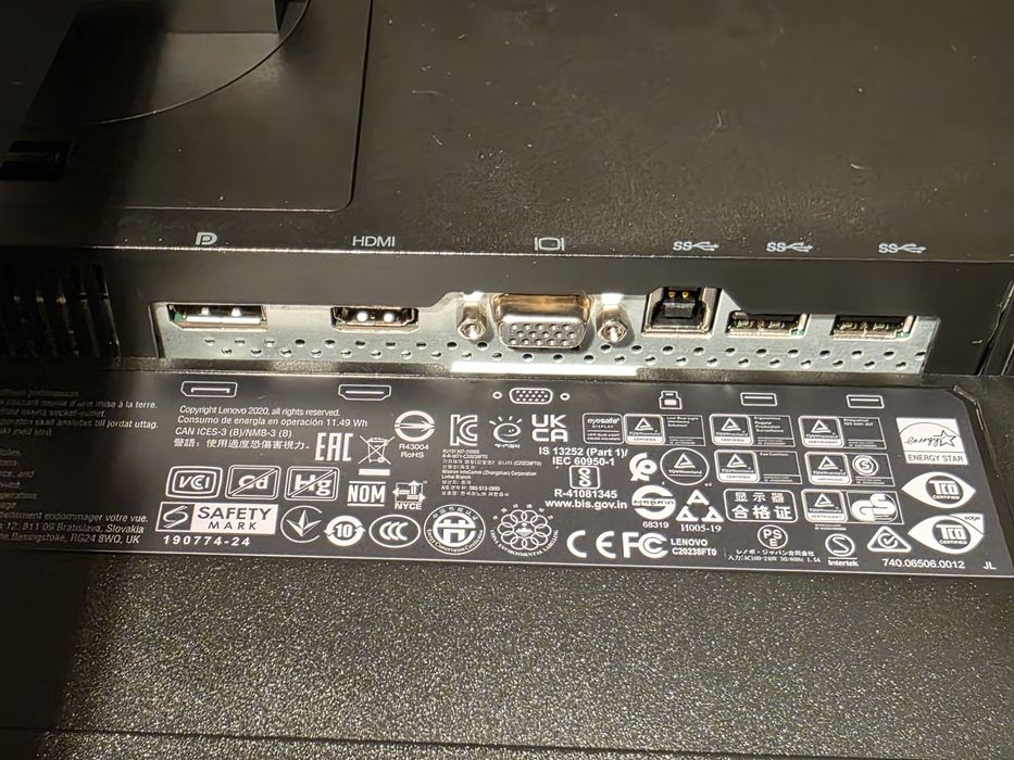 Монитор Lenovo ThinkVision T24i-2L IPS FHD (1920x1080), 250cd/m, 4ms