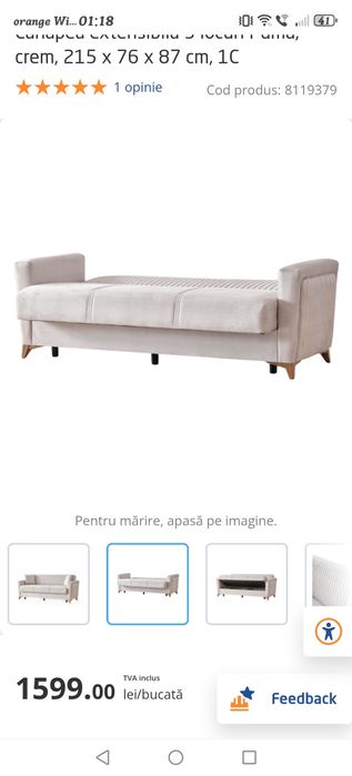 Vând canapea extensibila